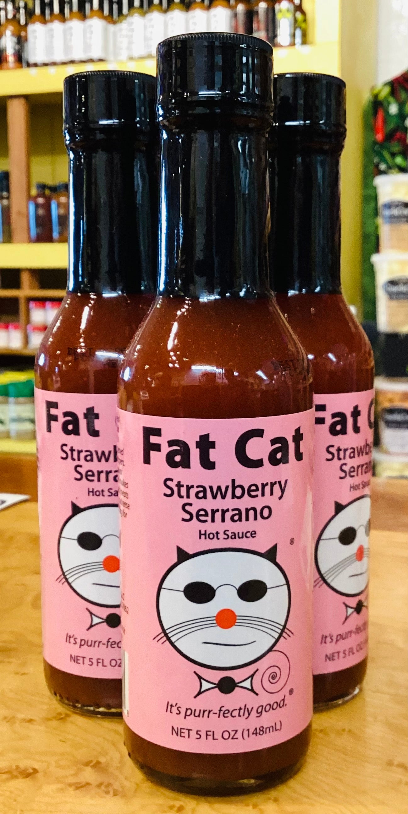 Fat Cat Strawberry Serrano Hot Sauce