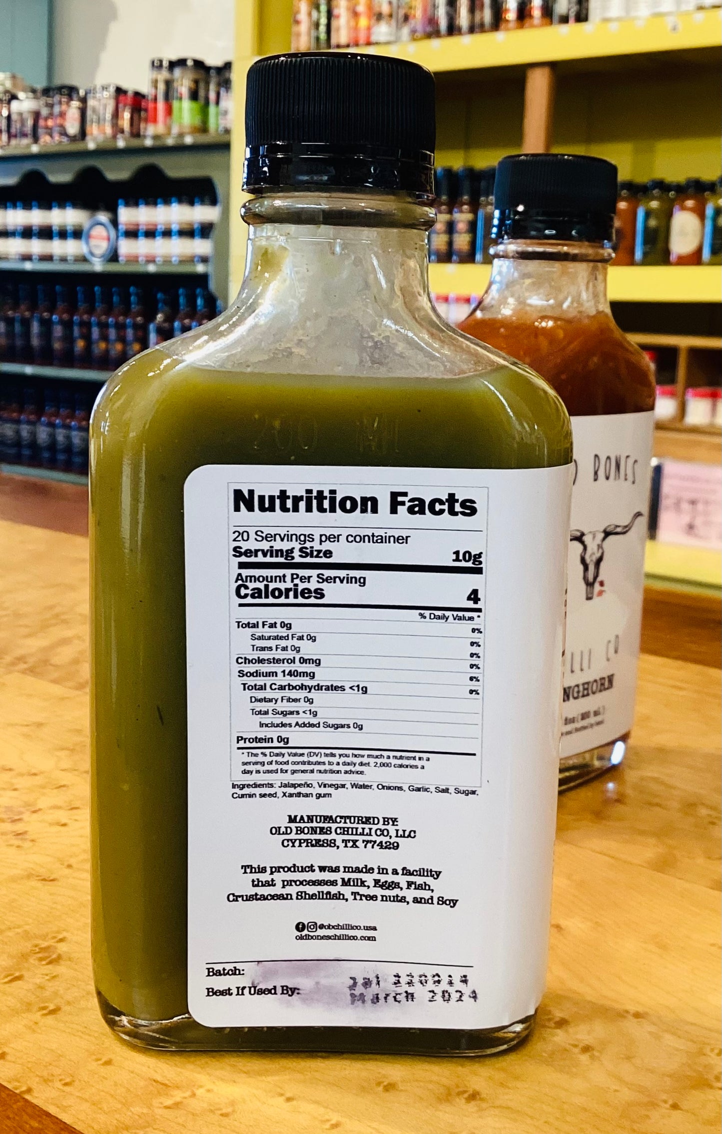 Old Bones Chili Co. Jalapeño & Garlic Pepper Sauce 6.8oz