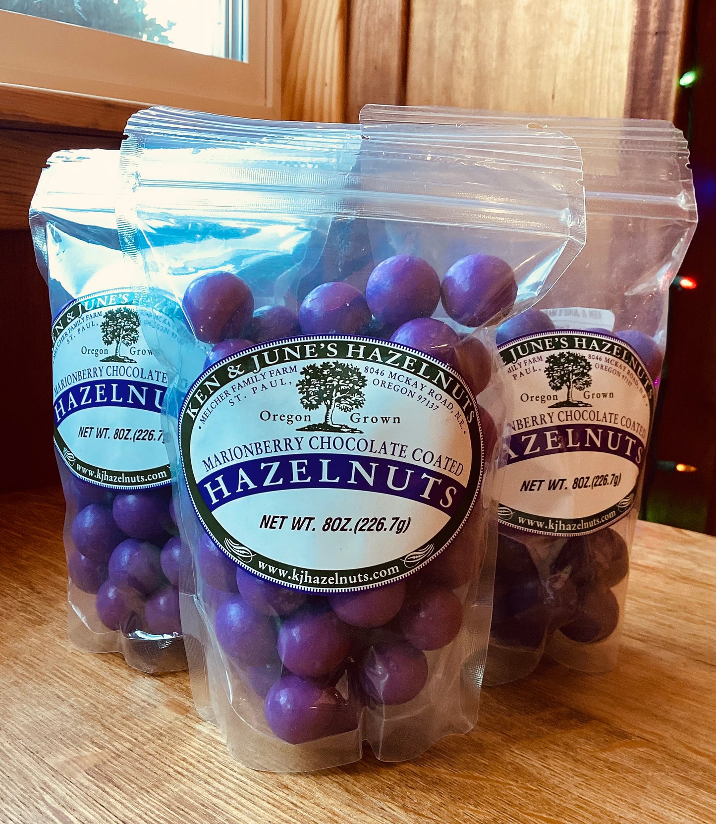 Ken & June’s Marionberry Chocolate Coated Hazelnuts 8oz