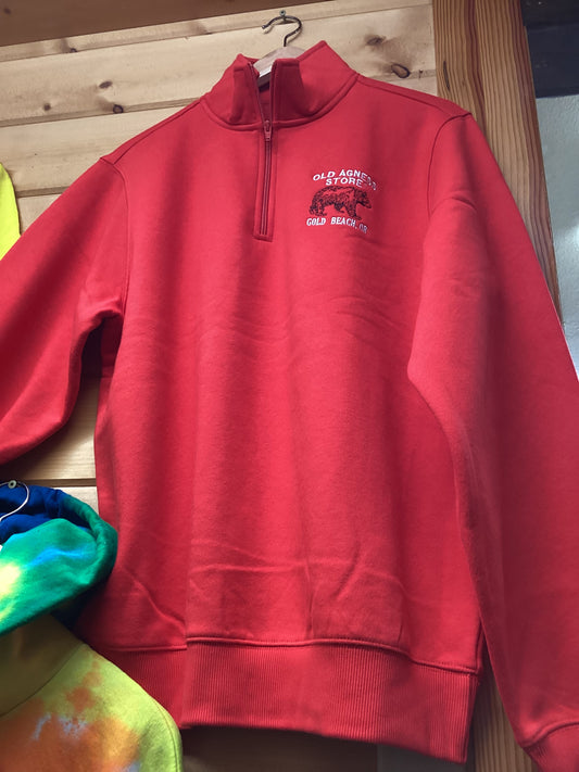 OAS Quarter Zip Sweatshirt Red