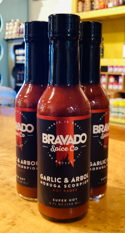 BRAVADO SPICE CO. Garlic & Arbol Moruga-Scorpion Super Hot Sauce 5oz