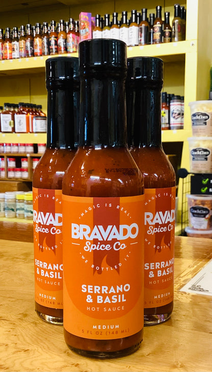 BRAVADO SPICE CO. Serrano & Basil Hot Sauce 5oz