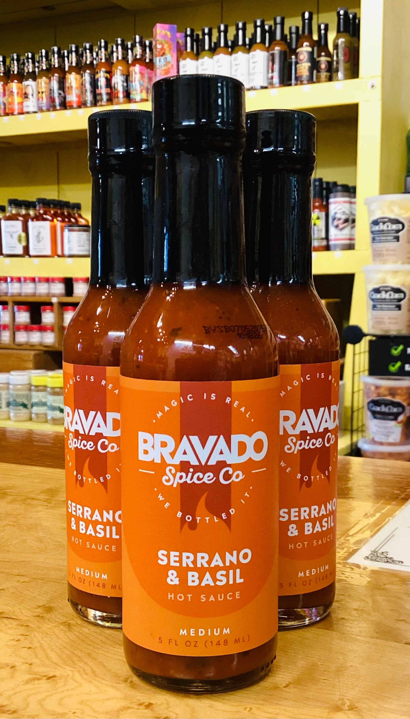 BRAVADO SPICE CO. Serrano & Basil Hot Sauce 5oz