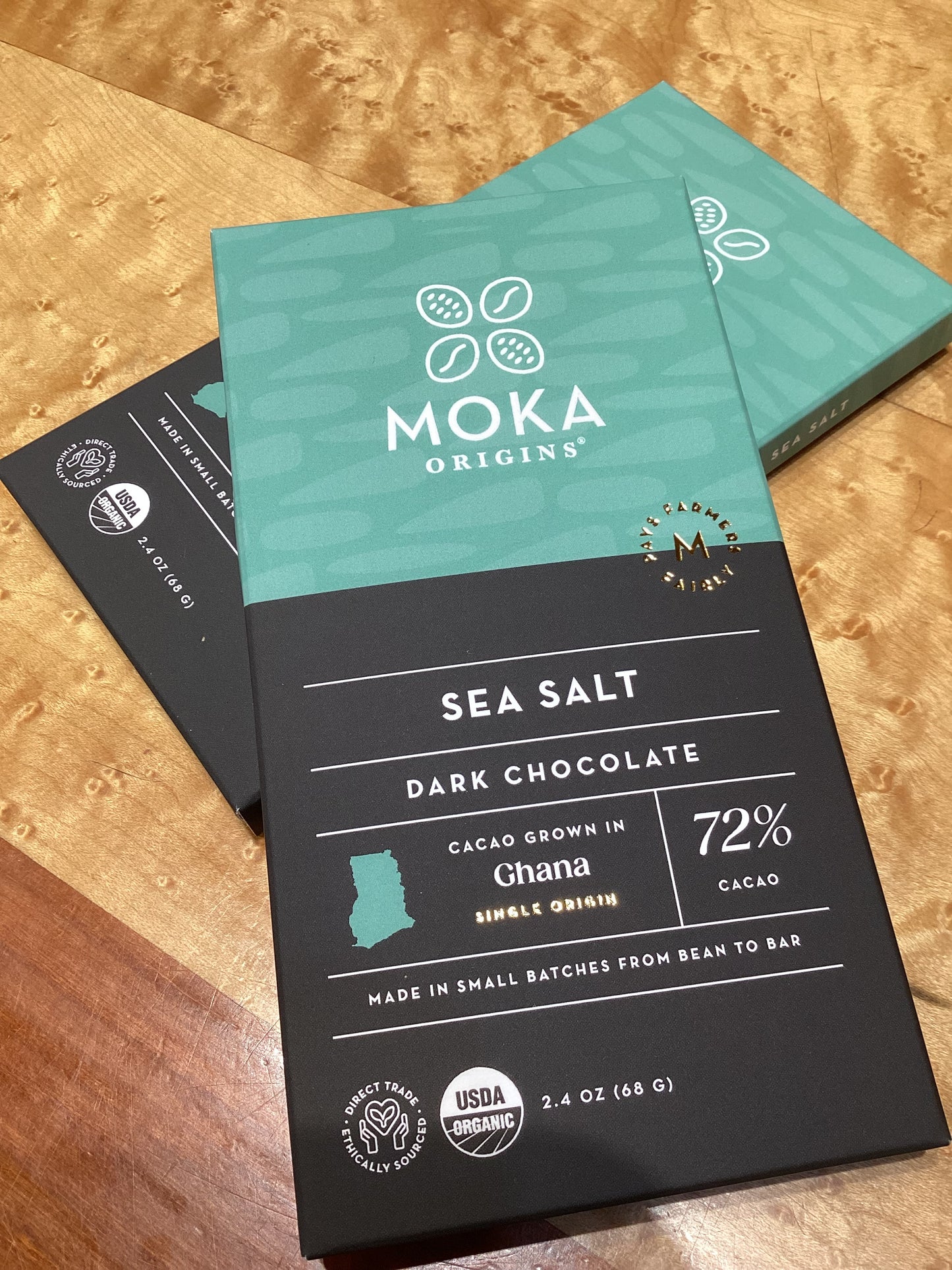 MOKA Sea Salt Dark Chocolate Bar